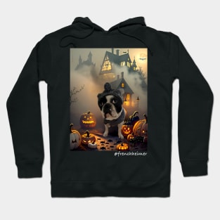 Halloween Frenchie in a spooky scene Hoodie